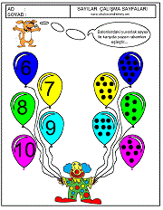 okul öncesi sayıları eşleştirme çalışmaları